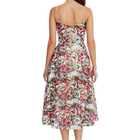 Dress The Population Uma Sequin Floral Cocktail Dress- NWOT - Picture 2 of 4